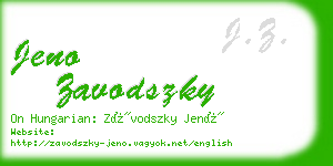 jeno zavodszky business card